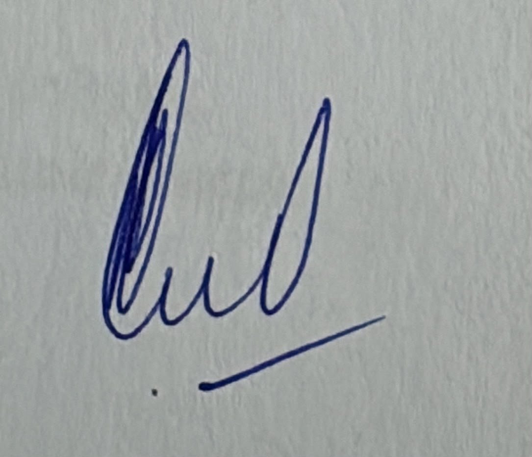 Authorized signatory signature
